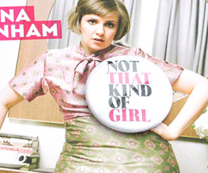 Postkarte mit Button, Lena Dunham