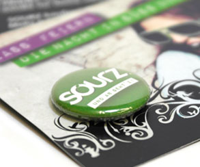 Visitenkarte mit Button 25mm, Sourz