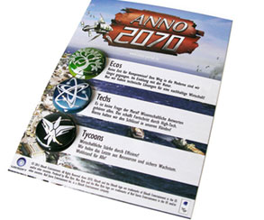 Postkarte mit 3 Buttons 25mm, Anno 2070